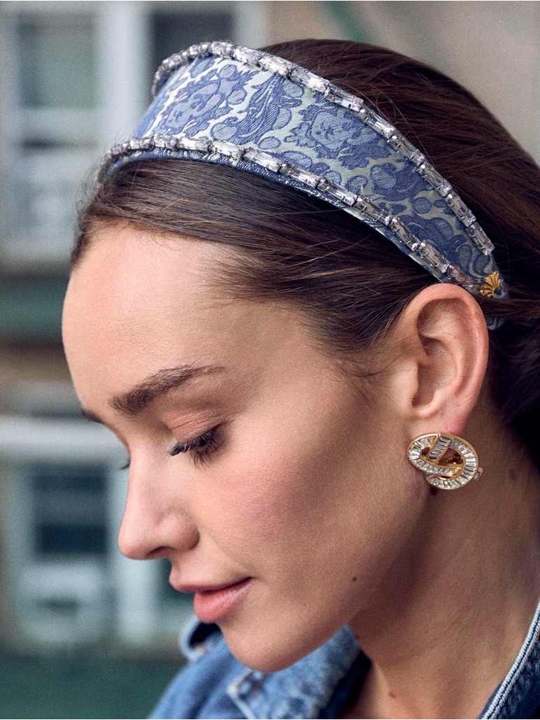 Lele Sadoughi, Nwts Imperial Blue Embellished Headband & Matching Hair Tie Set